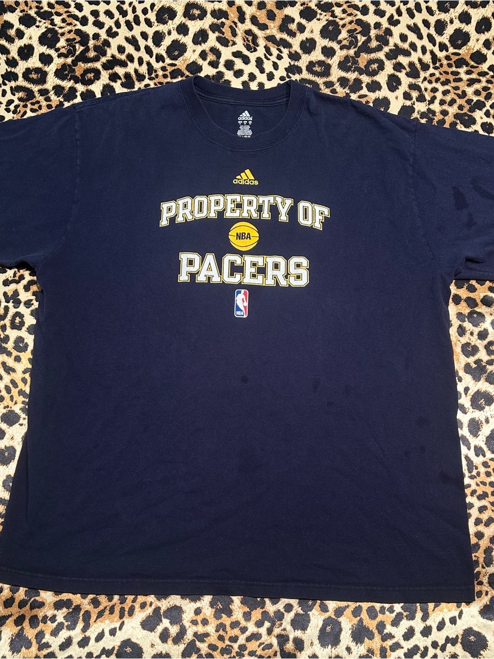 Preloved Adidas Indiana Pacers “Property of Pacers” Navy Graphic T Shirt